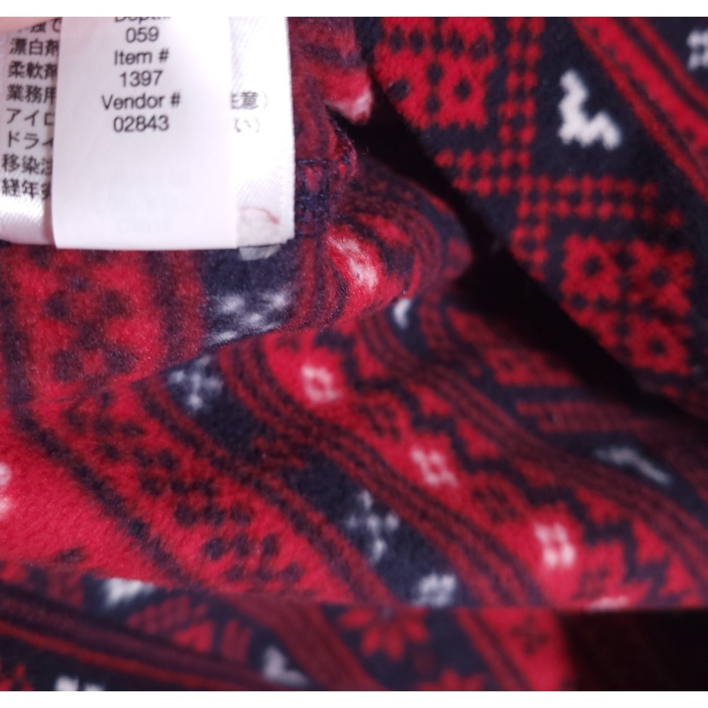 Eddie Bauer Fleece Pullover Womens Large‎ Red Geometric 1/4 Zip Sweater Holiday - Picture 7 of 9